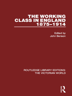 cover image of The Working Class in England 1875-1914